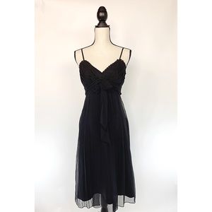 NICOLE MILLER Black Silk Flowy Cocktail Dress Sz 6